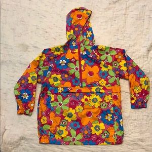 Girls hooded anorak pullover wind breaker